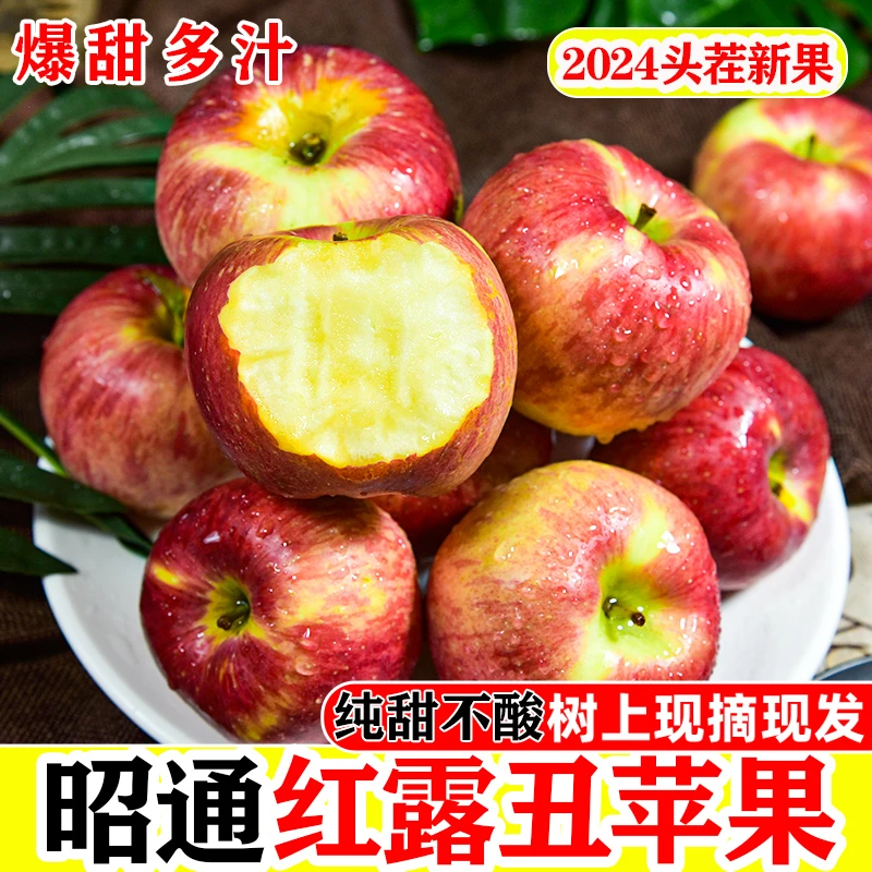 【冰糖心】云南昭通红露苹果水果新鲜当季现摘丑苹果产地直发