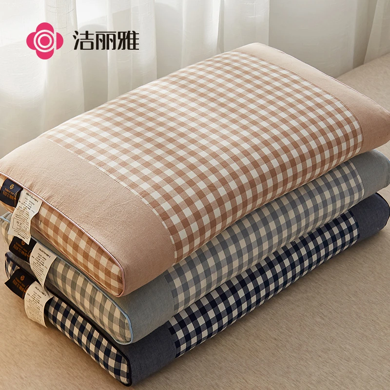 洁丽雅荞麦枕头枕芯家用全棉水洗棉全荞麦枕芯加厚内外套可拆洗