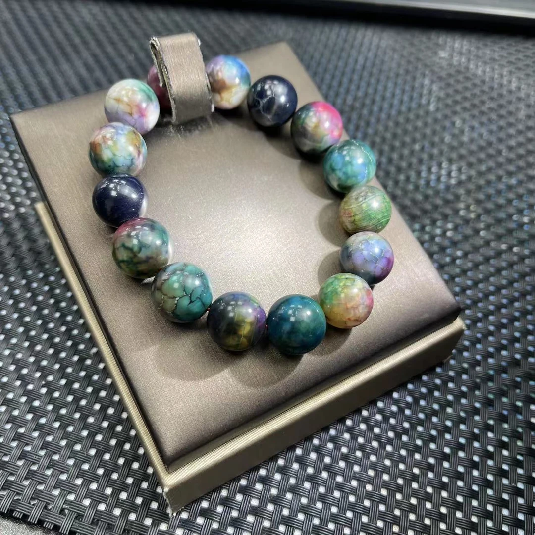 水墨丹青玛瑙玉石手串约14mm15颗