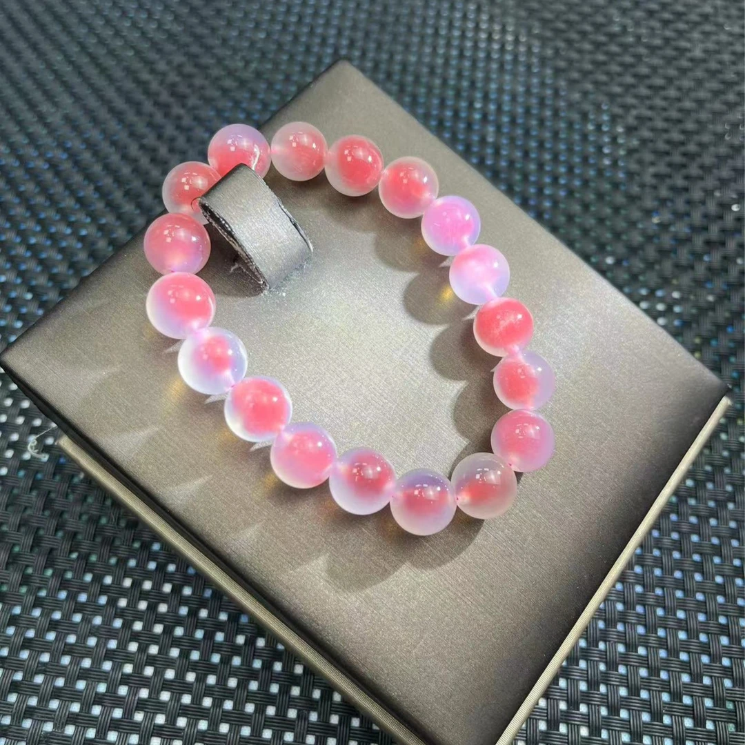 卡10mm18颗阿拉善粉糖心玛瑙珍品手串-多样性发一件