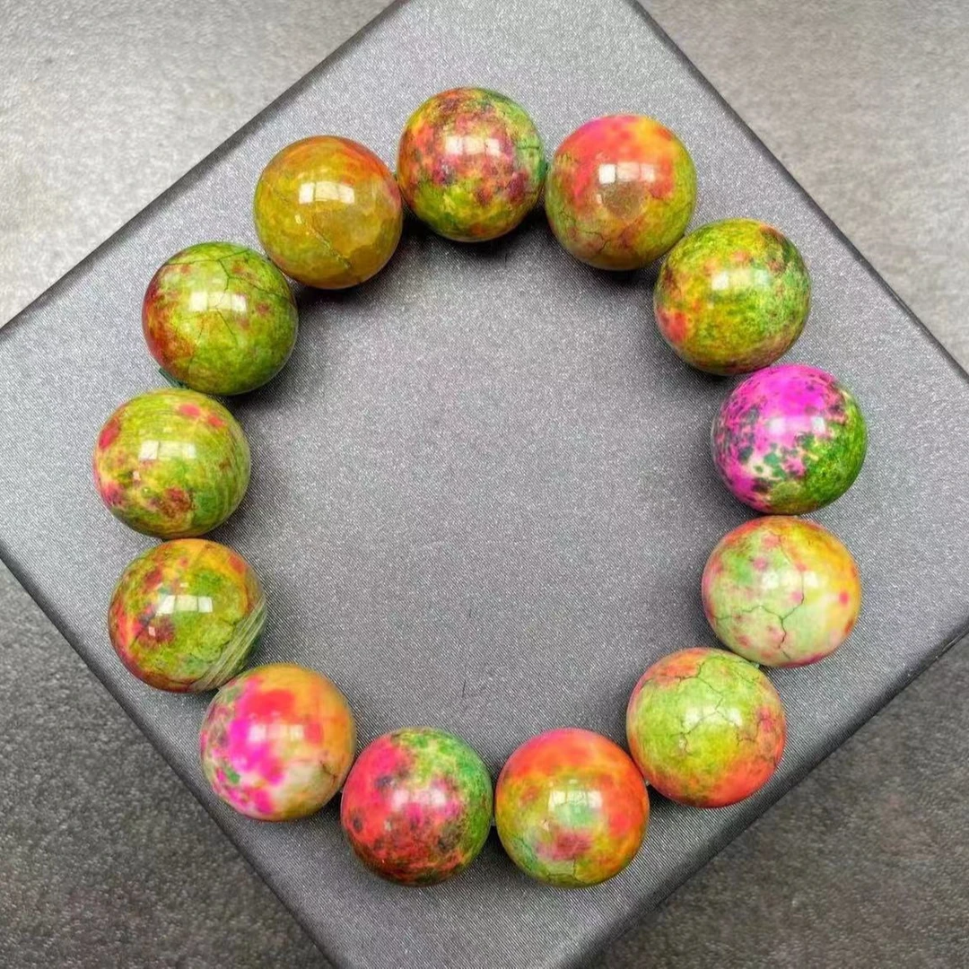 y03天然粉青玛瑙玉石手串16mm13颗男女款-多样性发一件