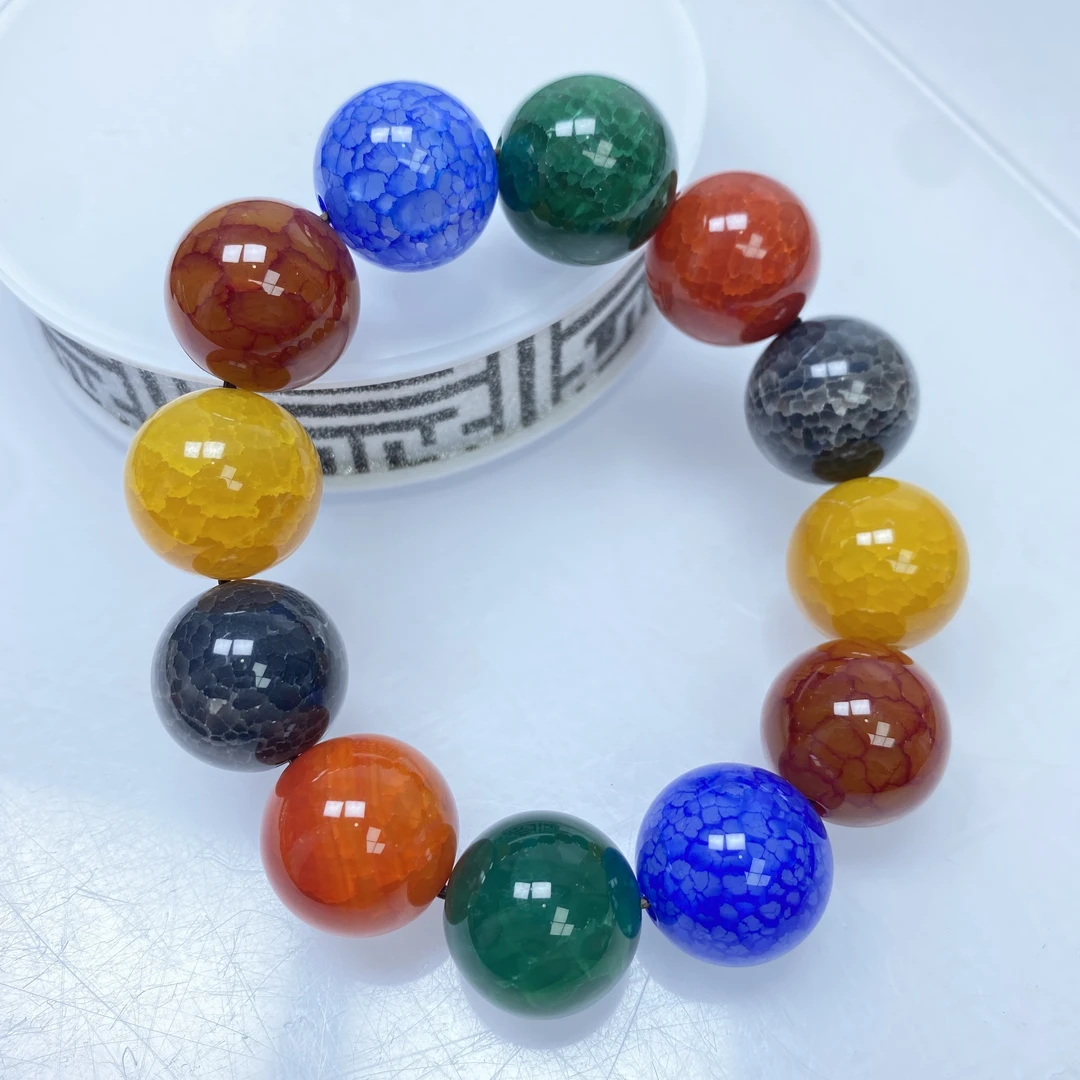 L06精美多宝玛瑙玉石手串约20mm12颗