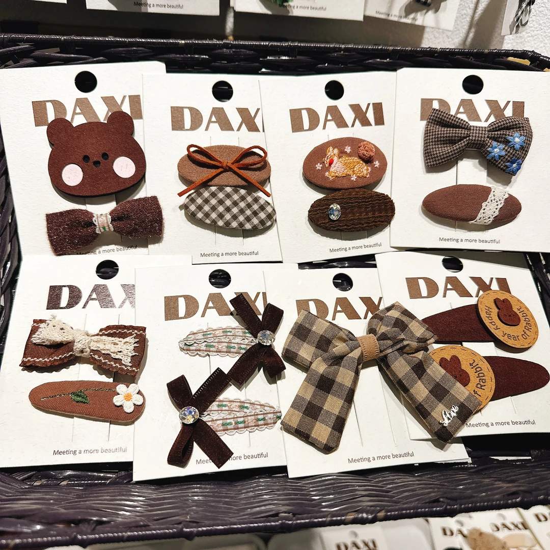 A435儿童发饰韩版咖色系可爱bb夹宝宝碎发夹小女孩侧边夹女童头饰