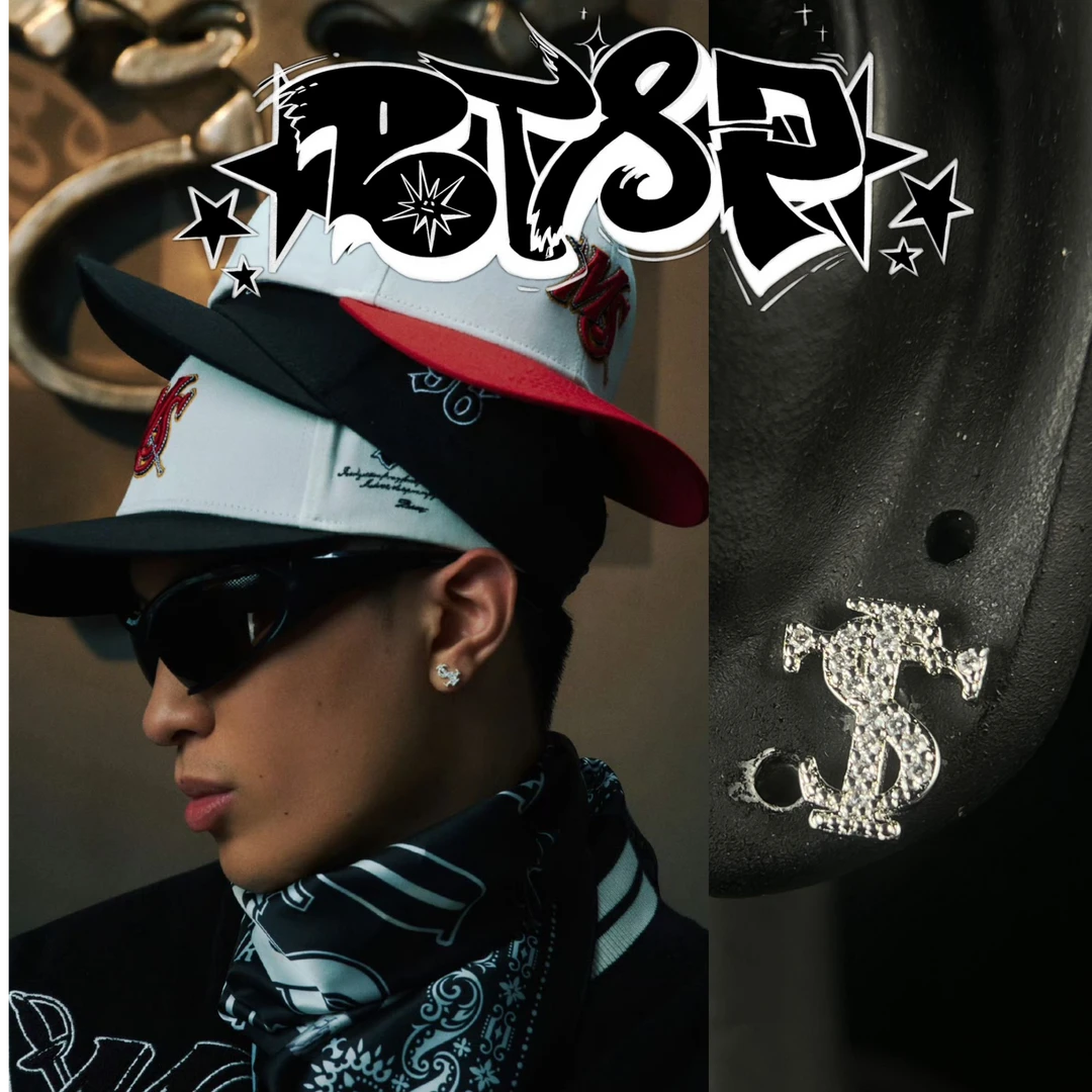 BTSP ASEN艾志恒S925银针小镇磁吸潮满钻耳钉