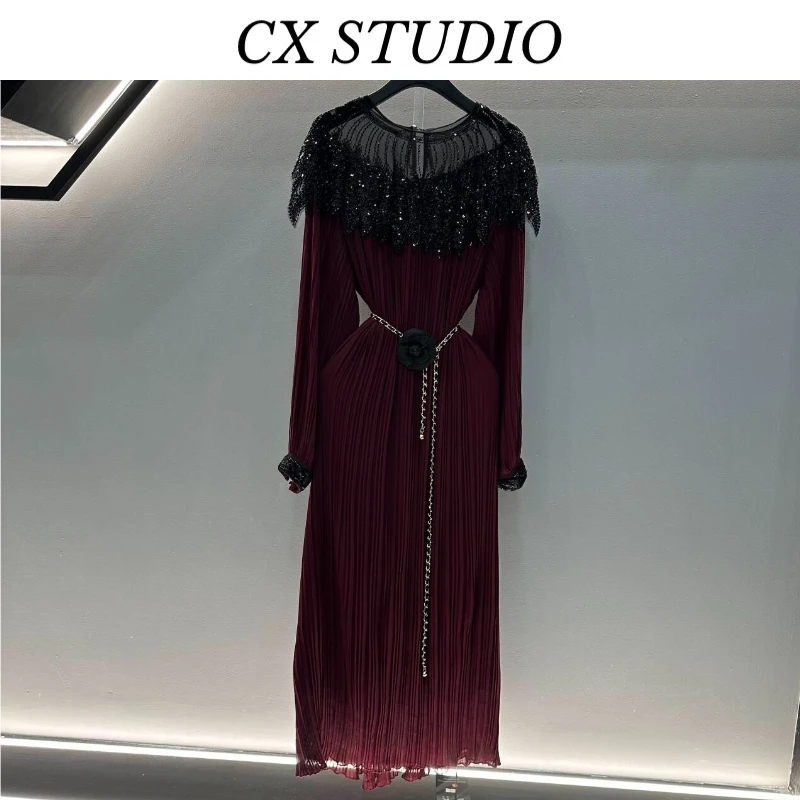 编码81 经典收腰轻奢气质时尚秋季连衣裙(定制女装)TG314