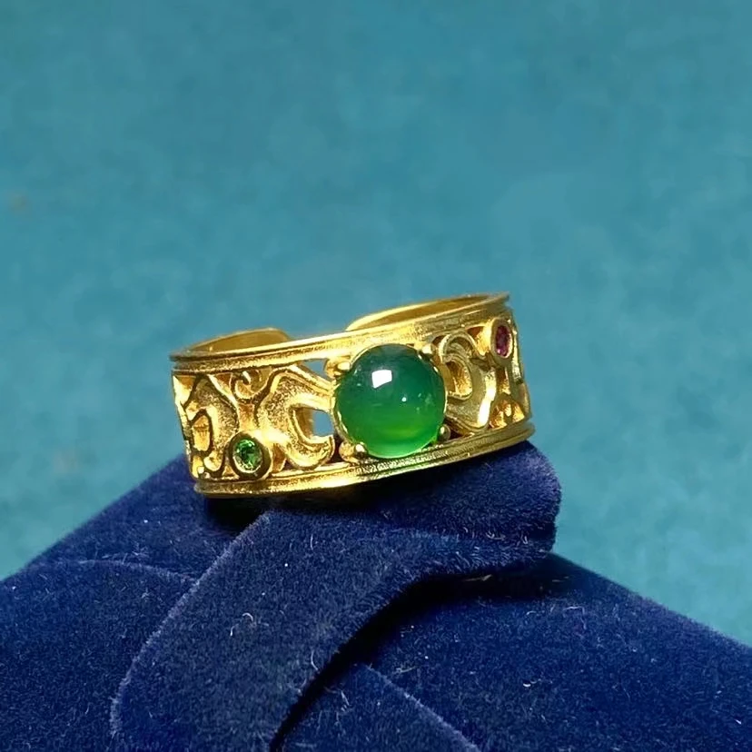 【金满福推荐】活口可调节戒指天然珠宝玉髓