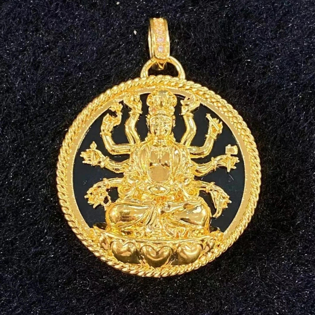 【金满福推荐】千手观音吊坠天然珠宝和田玉