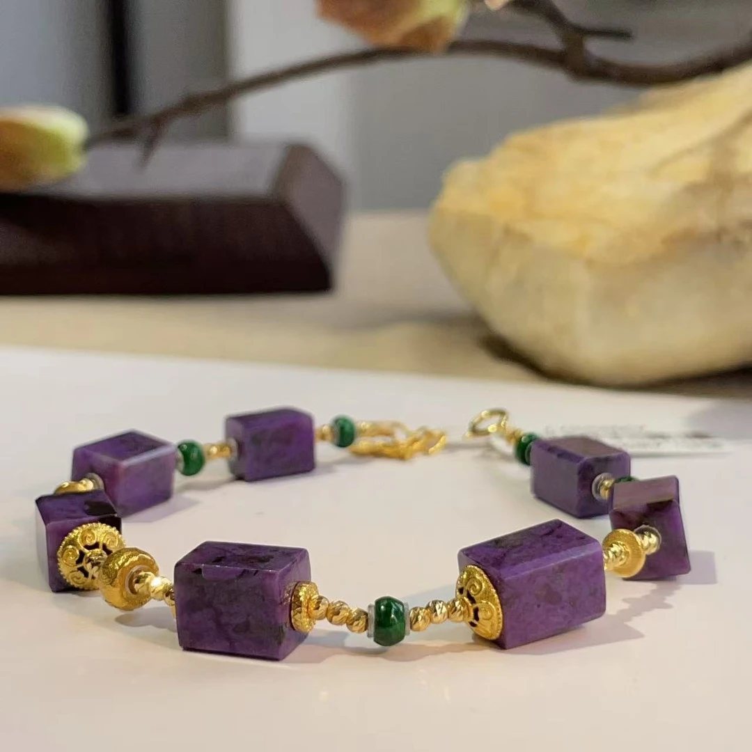 舒俱来皇家紫长方粒0.4手链18K/16cm/AZB3377