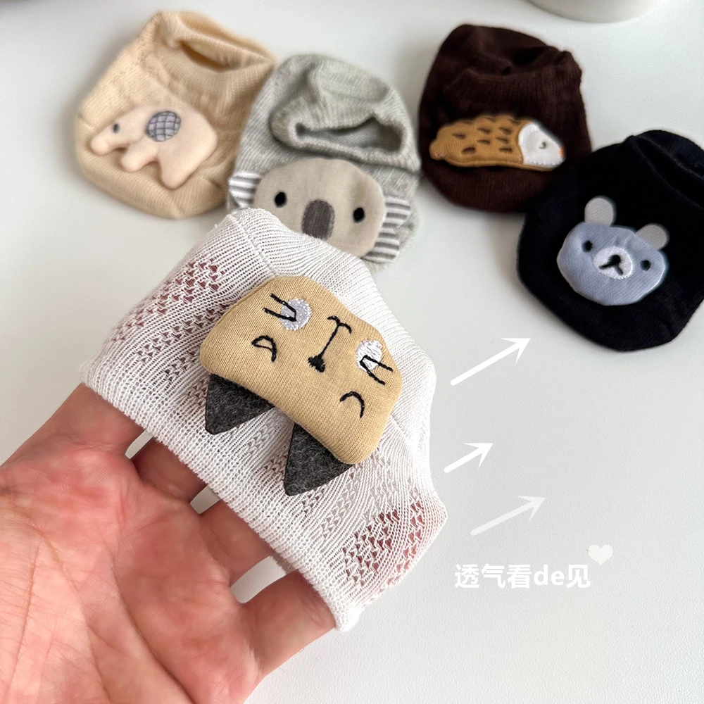 2024夏季男女宝宝隐形袜套新生儿婴儿点胶防滑立体卡通公仔地板袜