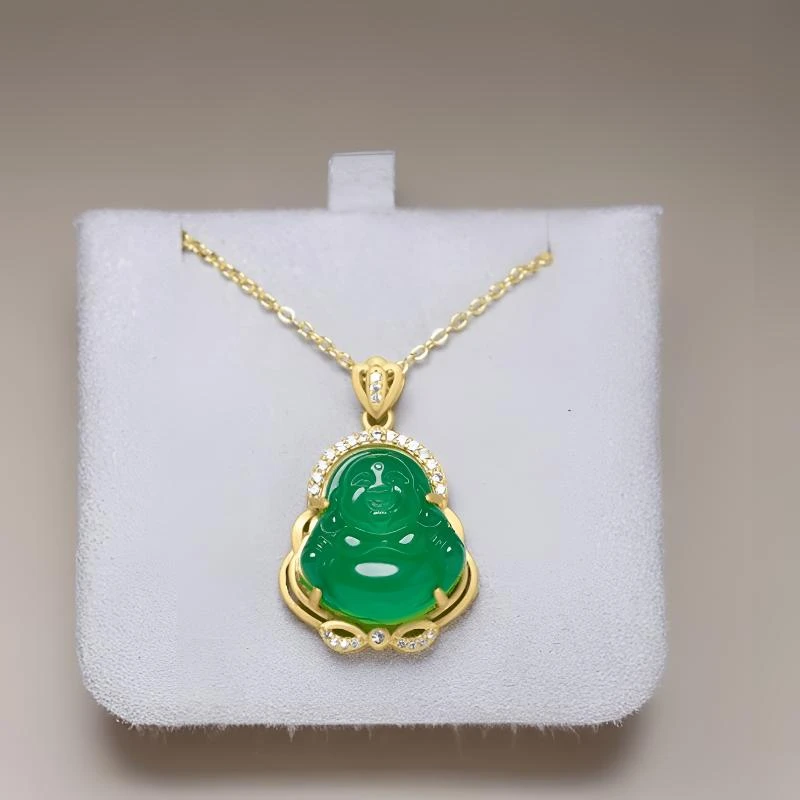 精美 时尚雕刻  飞天绿龙甲 弥勒佛佛公 吊坠-JC-2A