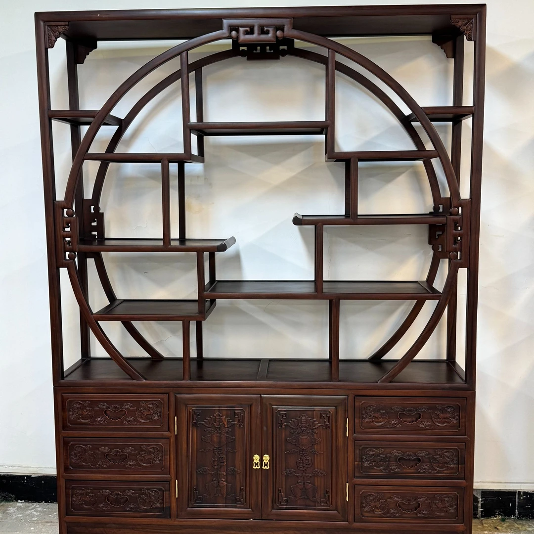 博古架多宝阁架类客厅储物置物架雕花古典