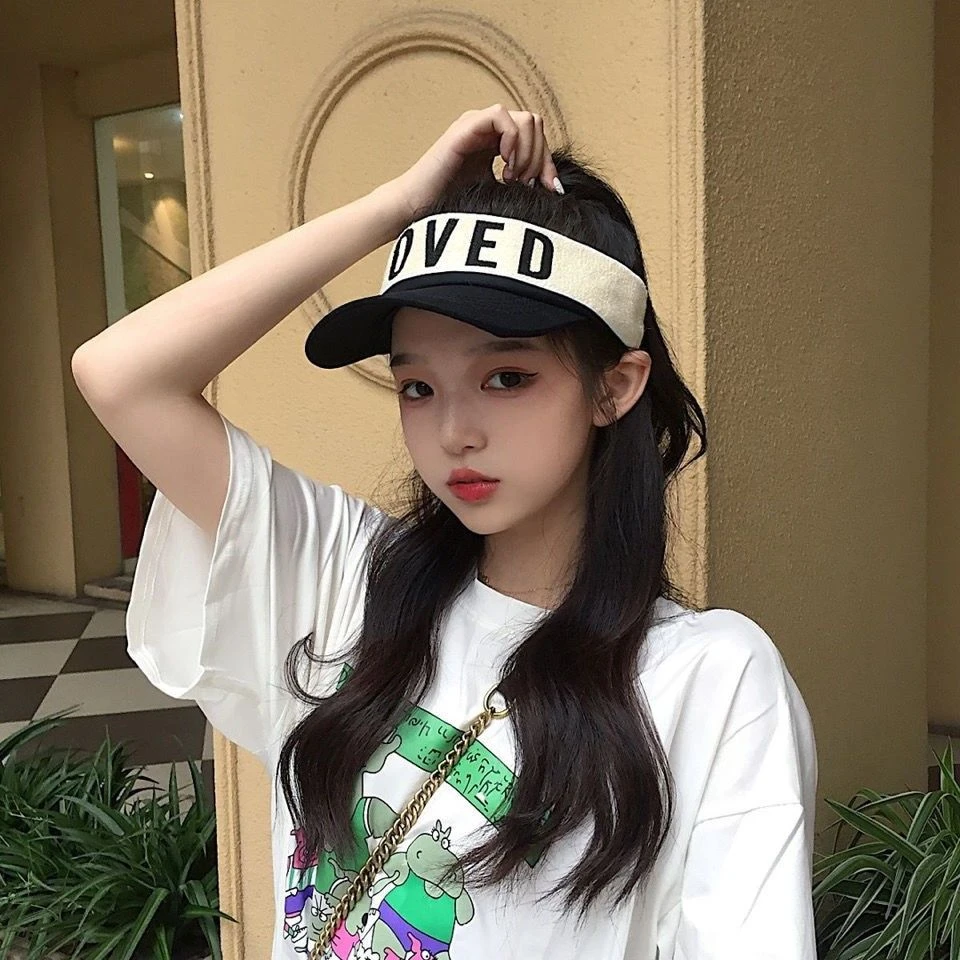 网红同款ins空顶帽女夏天街头潮无顶棒球帽运动跑步防晒遮阳帽子