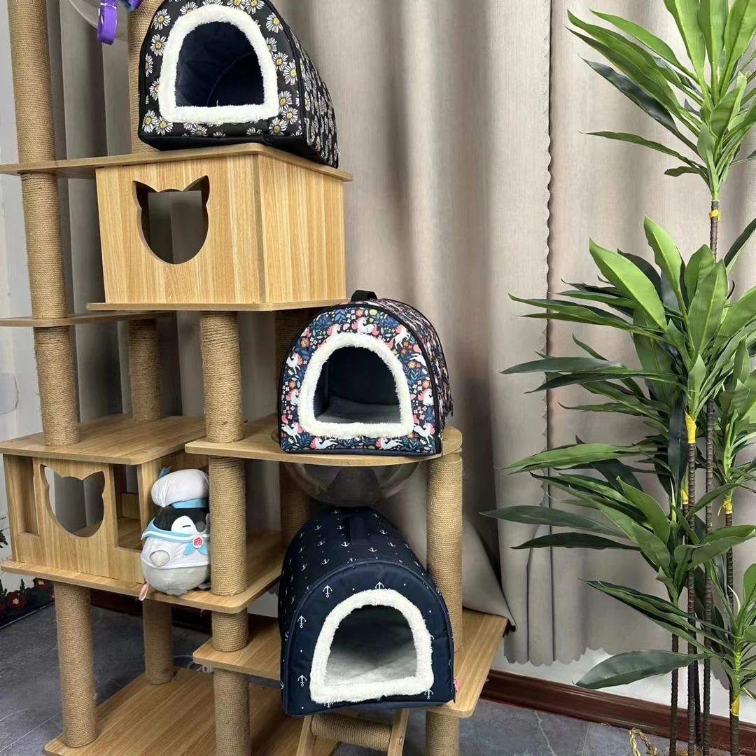 四季通用猫咪窝封闭式猫屋猫窝冬季保暖小型犬狗窝睡袋窝猫咪用品