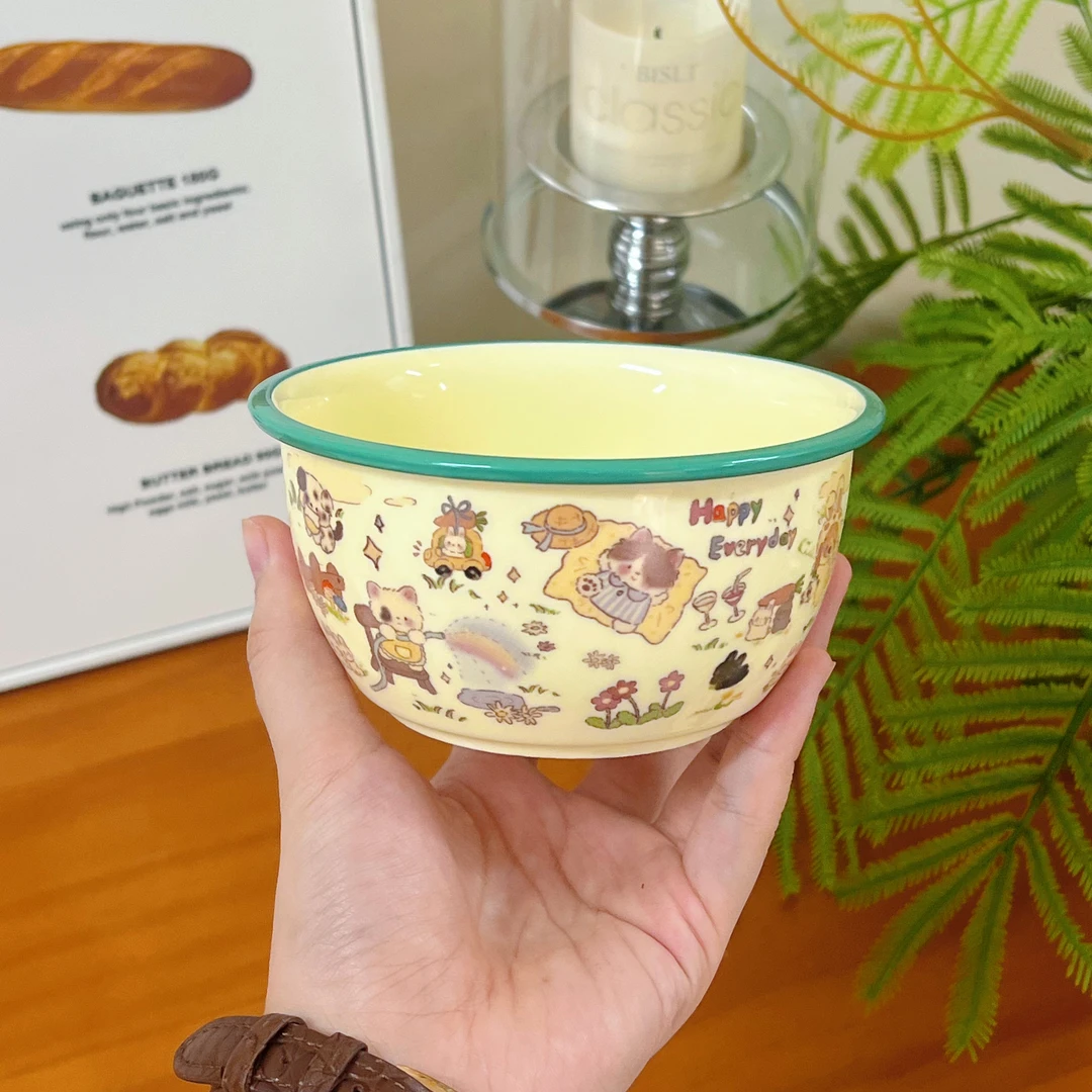 【圆嘟嘟dudu】可爱插画猫咪陶瓷4.5寸米饭碗甜品碗