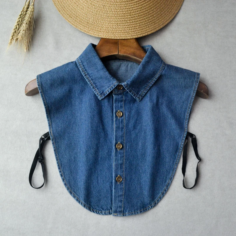 衬衣假领子牛仔时尚秋冬新款百搭时尚男女通用衬衫领提韩版气质领