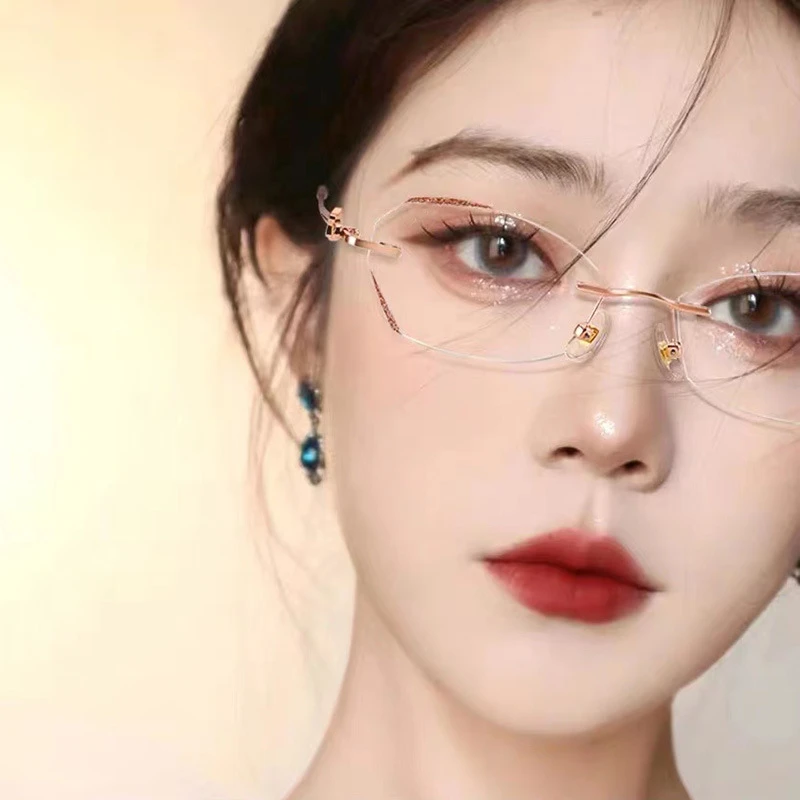 超清老花镜女优雅高清中老年老花眼镜防蓝光无框气质显年轻韩版