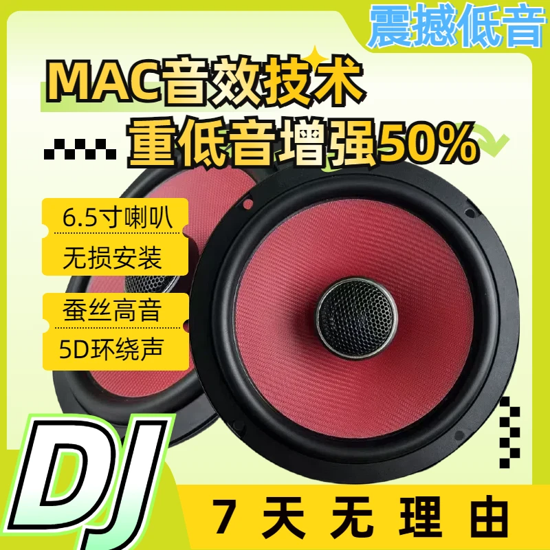 【乐】2025爆款大红玻纤盘1068汽车音响 重低音强劲DJ无损装车1对