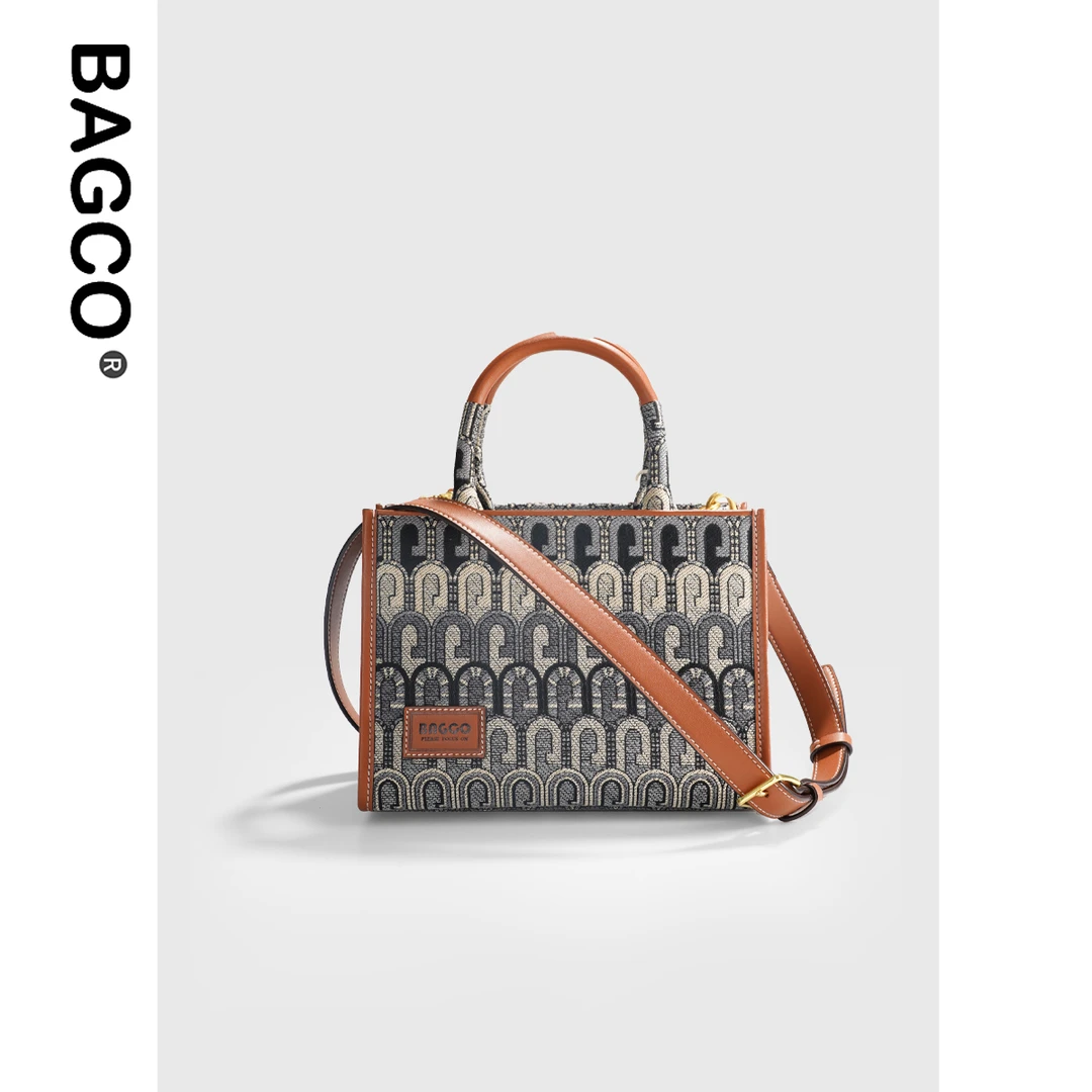 BAGCO【官方正品】小众复古轻奢提花面料时尚百搭单肩斜挎包托特包