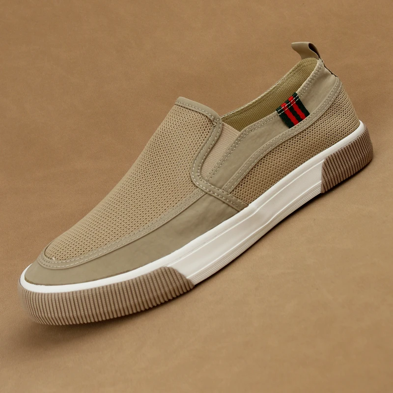 2024夏季新款冰丝网面舒适透气百搭潮流舒适爆款男士一脚蹬板鞋