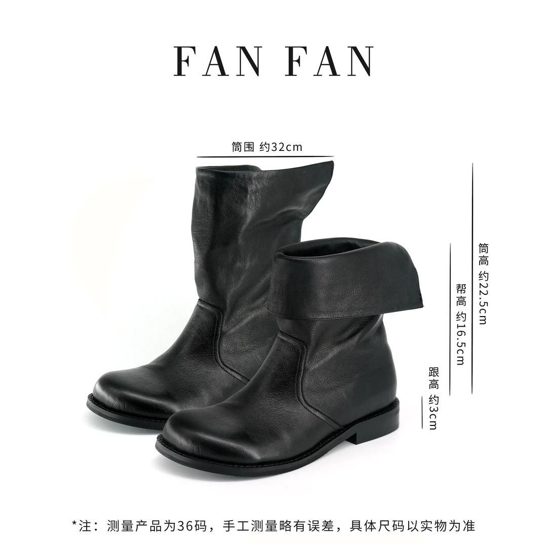 【小刚懂鞋】2024新款小众百搭马吉拉短靴时尚高帮真皮女靴 2066-6