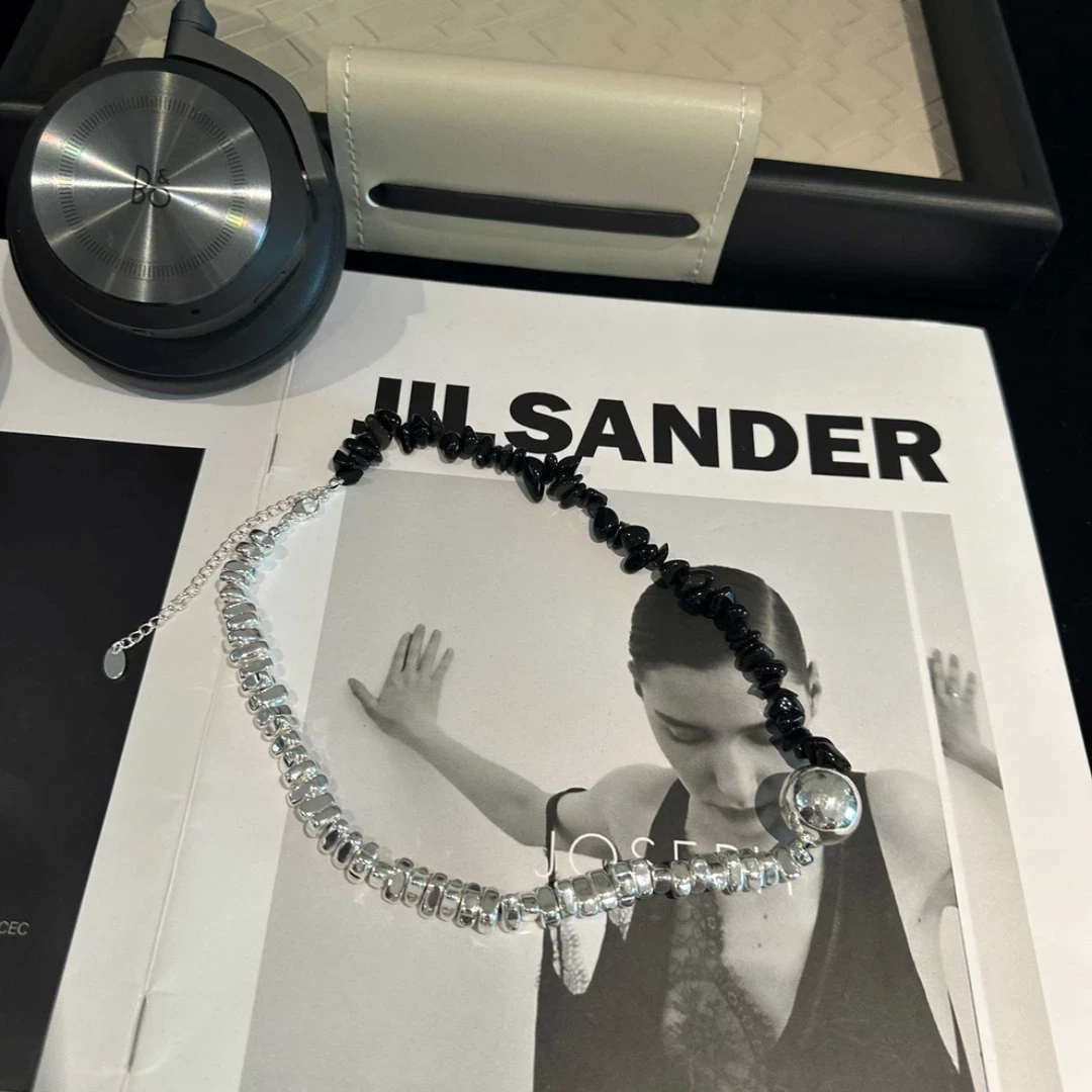 非金属仿水晶项链 【蔓天】新款设计感不规则拼接吊坠项链