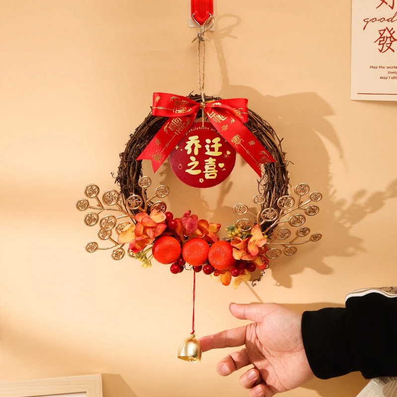 藤编铃铛挂件龙年乔迁新居布置铃铛挂饰新年装饰喜庆