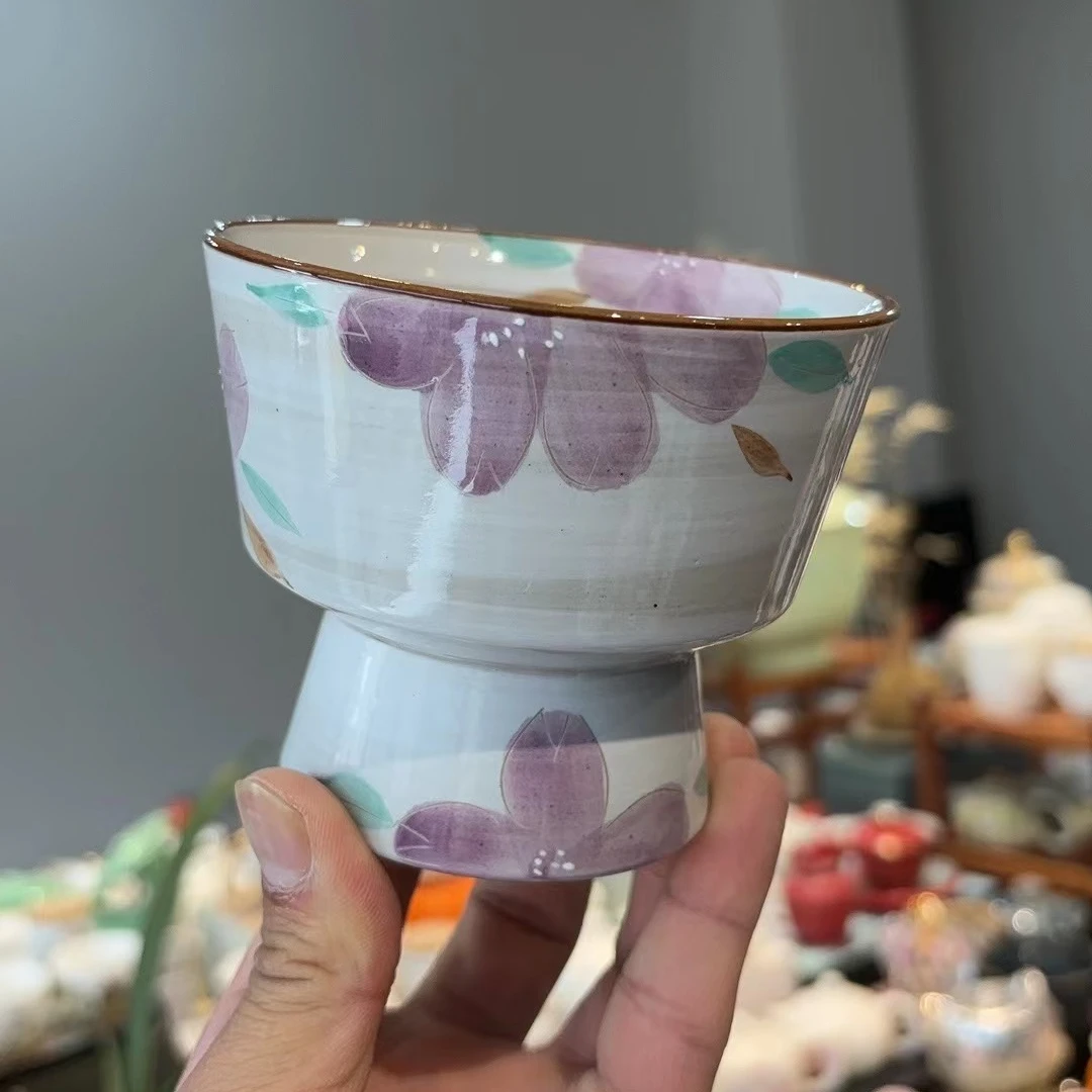 友名陶瓷 紫罗兰高脚家用零食盘小果盘小茶点盘-4117