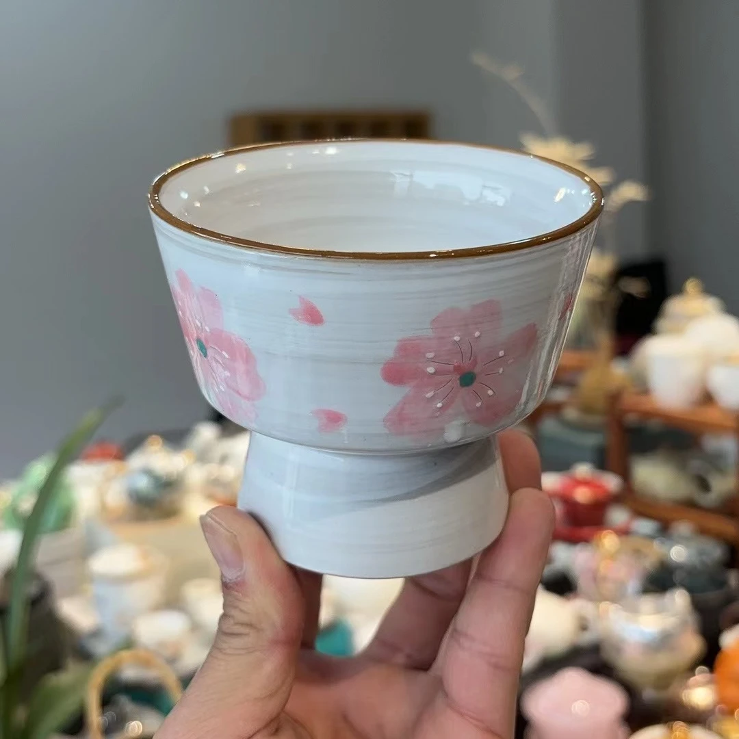 粉引高脚家用零食盘小果盘茶点盘-4116