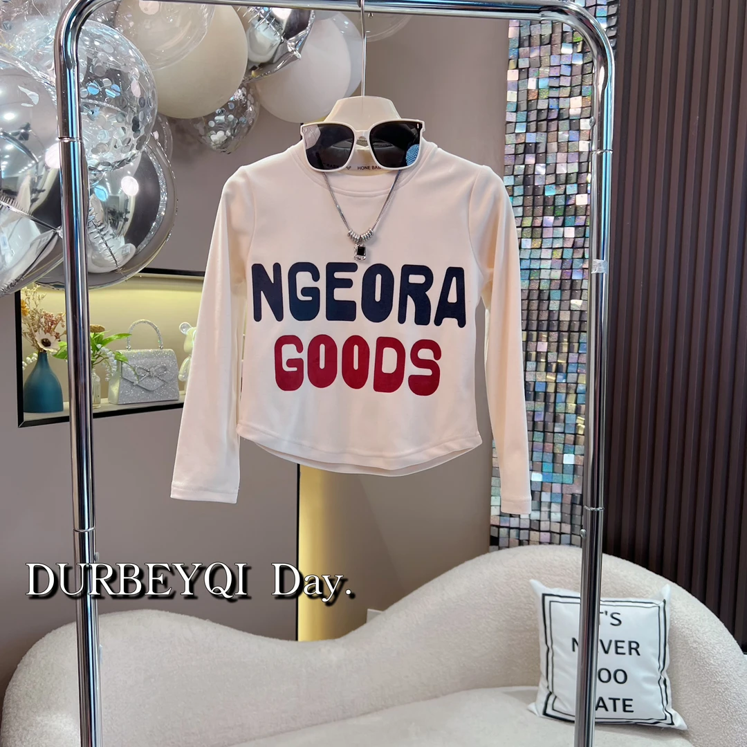 女童2025春款韩版字母长袖洋气百搭显瘦上衣4848