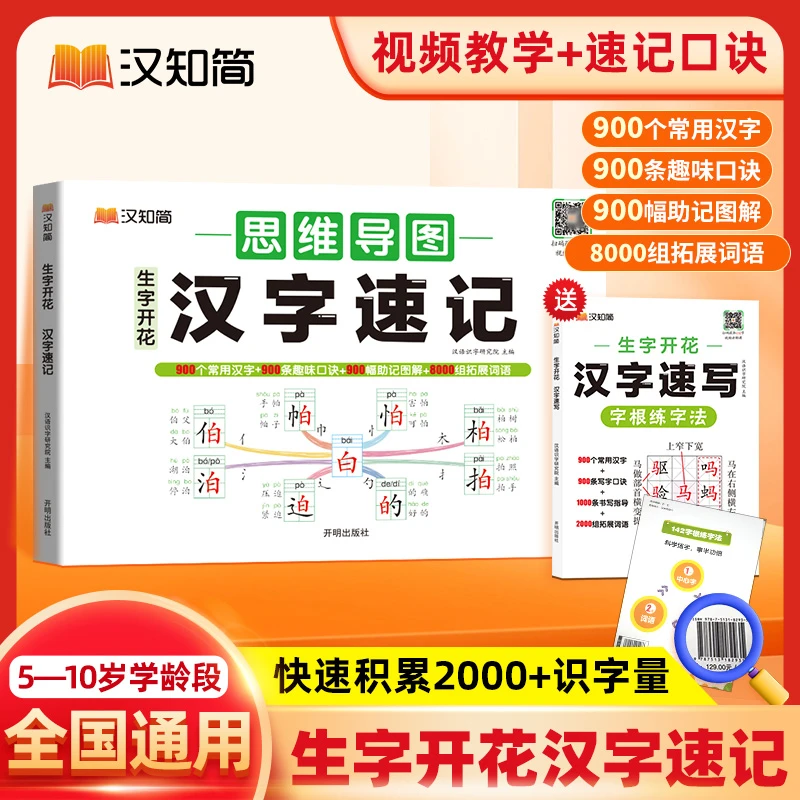 【汉字速记思维导图】2025小学通用识字速记汉字偏旁部首象形识字书