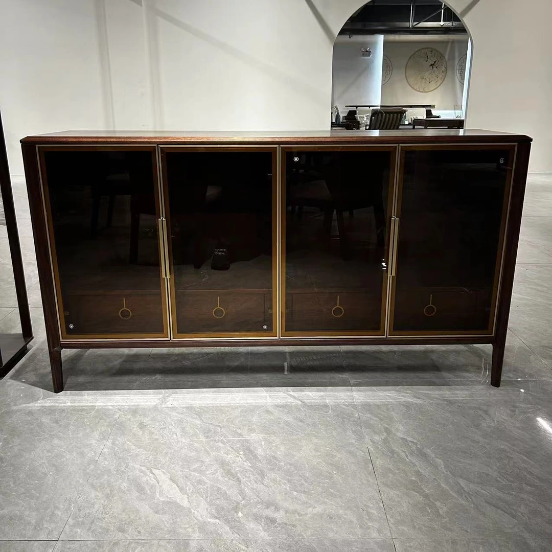 【阿雅专属】1630*440*900 乌金木全实木客厅餐厅餐边柜新中式HN