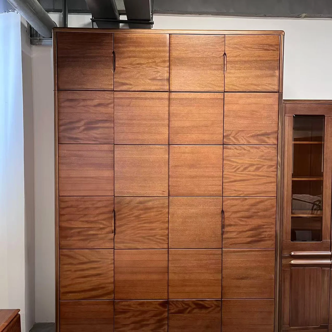 【阿雅专属】1800*600*2600金丝檀木新中式四门衣柜全实木带顶柜806