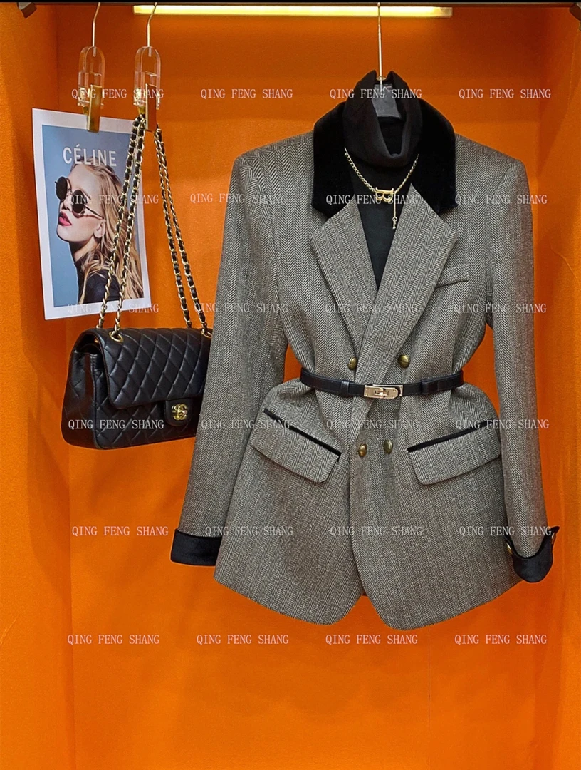 【秋冬穿搭】zhuan柜套装时尚轻奢名媛范秋冬新款毛呢外套