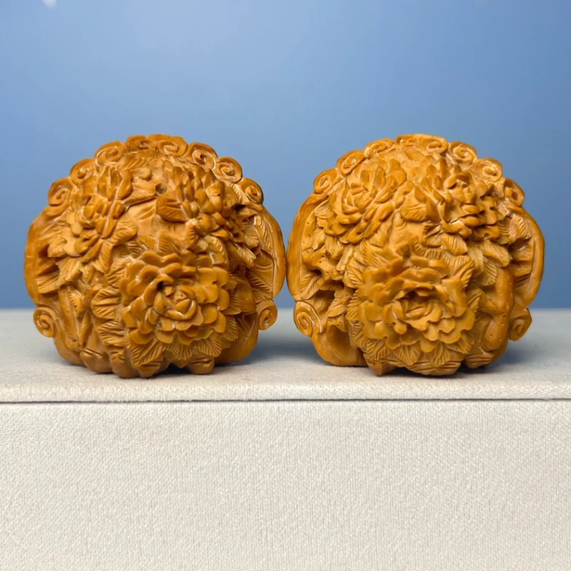 精品老树白狮子狮子头麻核桃文玩核桃铁锤雕刻核桃手把件蛤蟆头