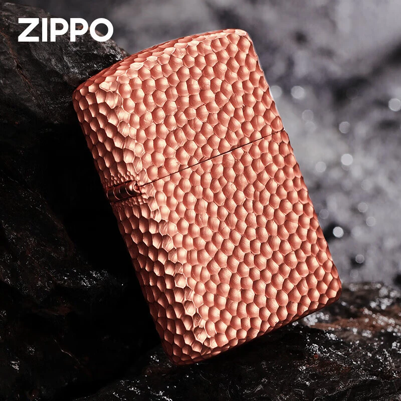 ZIPPO正版打火机盔甲玫瑰金陨石坑防风手工精雕原装创意DY9910FD
