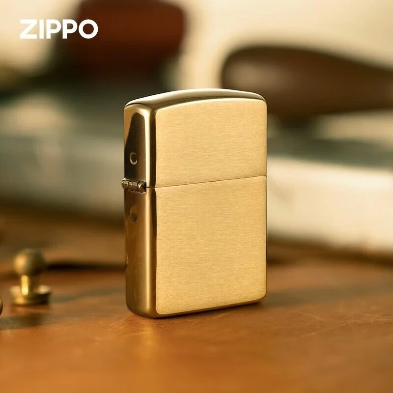 zippo打火机美版168光板原装男士防风经典金色送礼收藏MBJ1H1X1