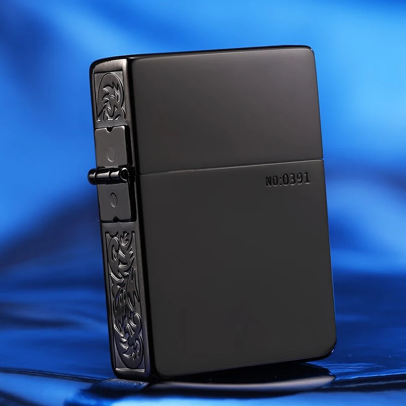 Zippo打火机1935.25镀蓝钛金钛黑钛侧雕唐草DYJ1H1X1