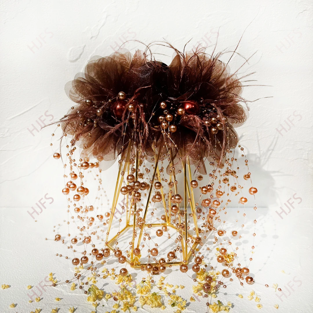 【明珠】流苏加长分秋冬新款抓夹头饰发夹气质时尚百搭网红纯手工