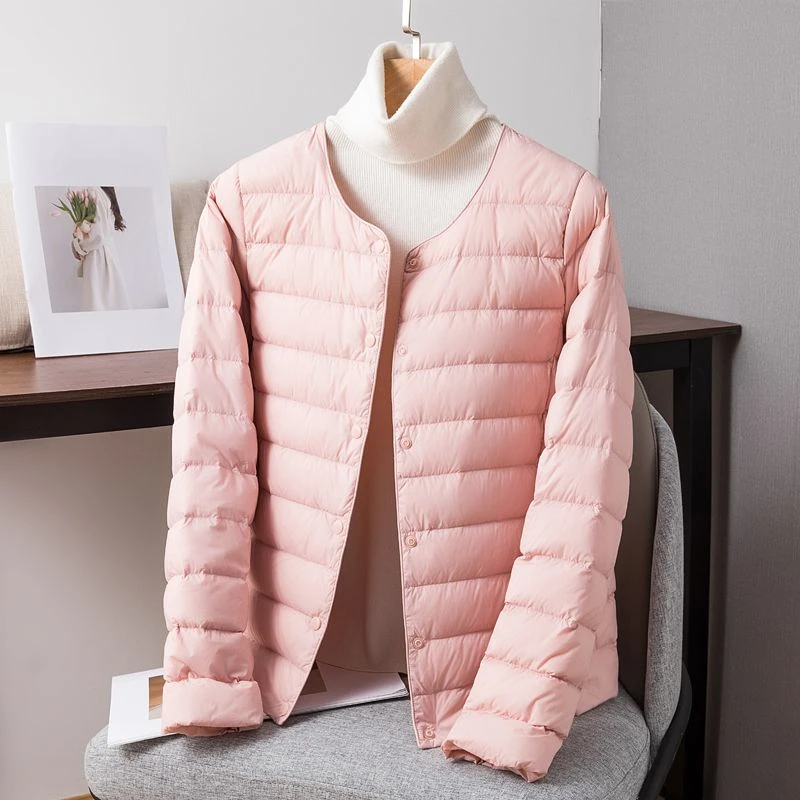 新款新款轻薄羽绒服女短款2023新款圆领保暖内胆修身内穿打底大