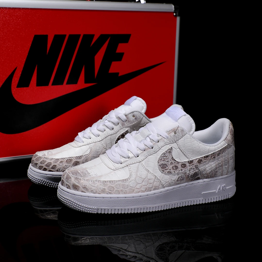 NIKE/耐克【定制球鞋】喜马拉雅鳄鱼皮空军蟒蛇皮低帮情侣款百搭