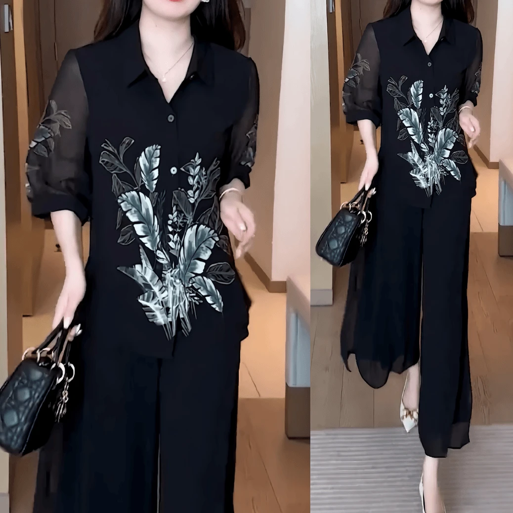 2024夏季新款衬衫百搭洋气休闲显瘦好看定位印花上衣大码气质衬衣