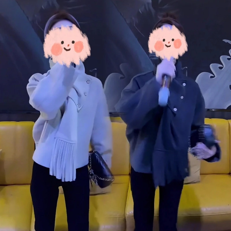 2024秋冬韩版气质高级感短款上衣百搭毛呢外套女新款小个子大衣潮