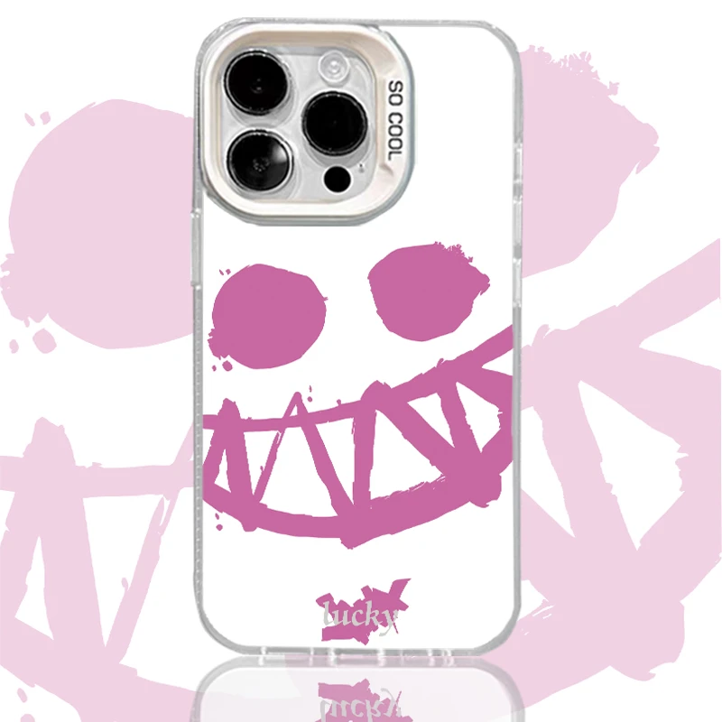 彩银双城之战笑脸适用苹果16promax华为小米荣耀安卓动漫手机壳MF