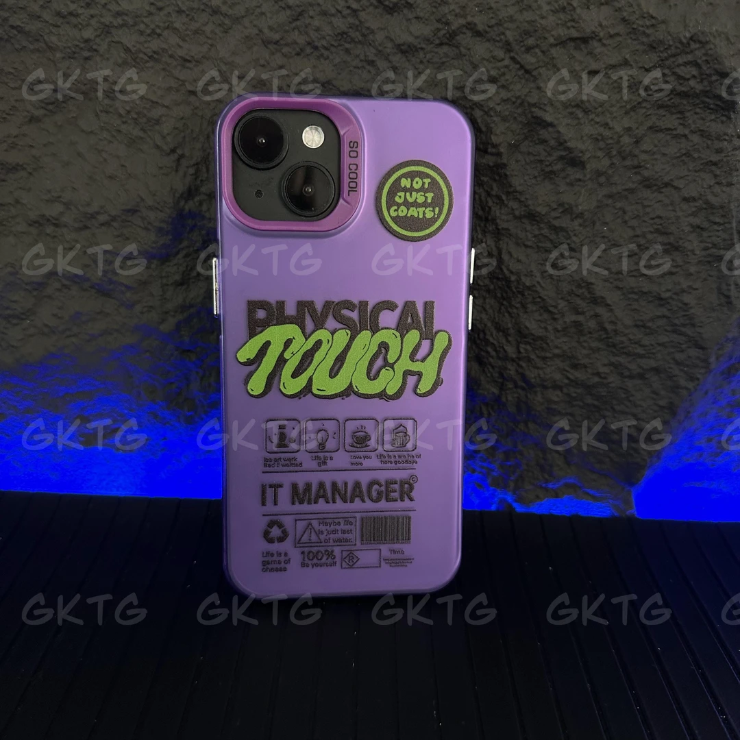 touch彩银适用苹果硬壳潮牌创意渐变简约个性防摔手机壳全包卡通C