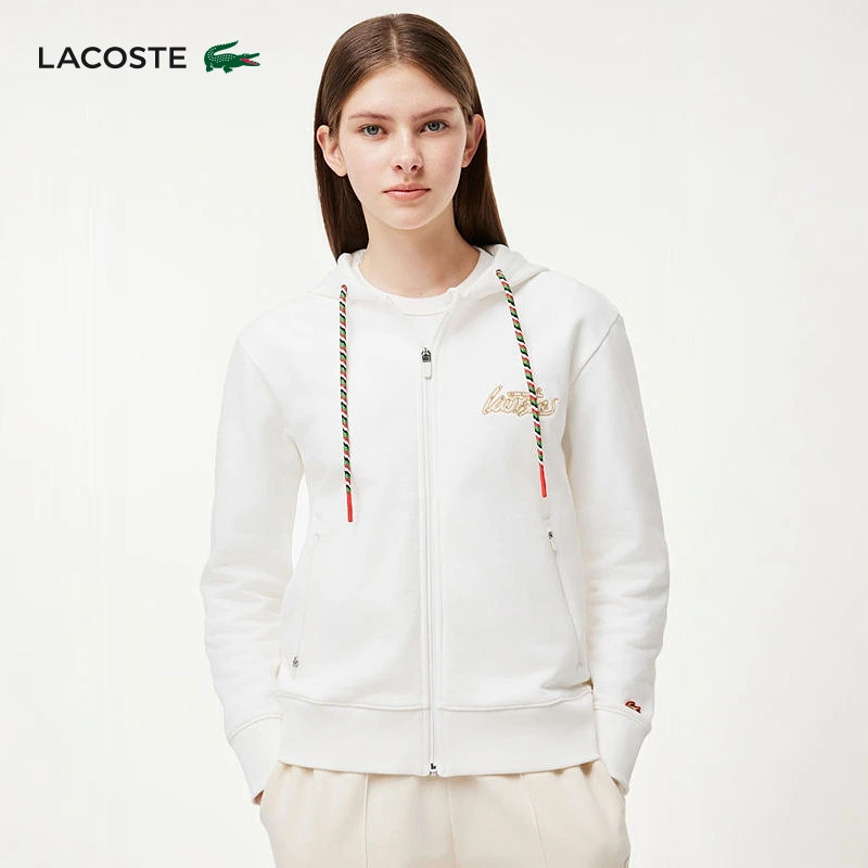 LACOSTE2025福蛇新春系列女装冬季新款时尚拉链连帽卫衣|SF5442