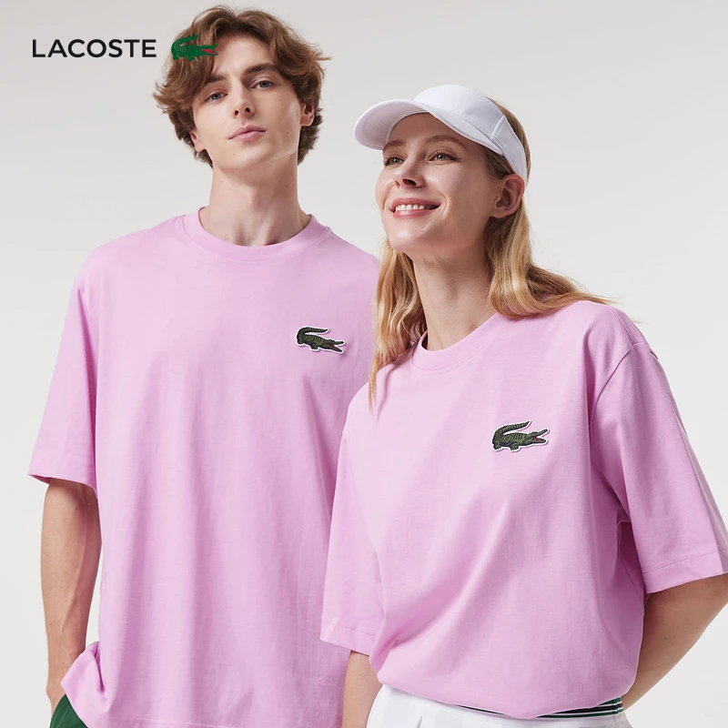 【618】LACOSTE法国鳄鱼男女宽松圆领落肩短袖T恤|TH0062