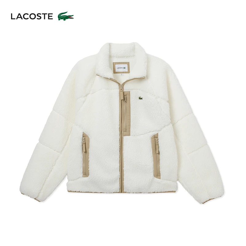 【双12抢先购】LACOSTE法国鳄鱼男女同款百搭绒面拉链外套|BH7145