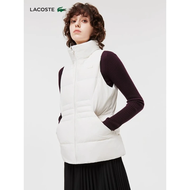 LACOSTE法国鳄鱼女装新款纯色百搭羽绒背心外套|BF0710