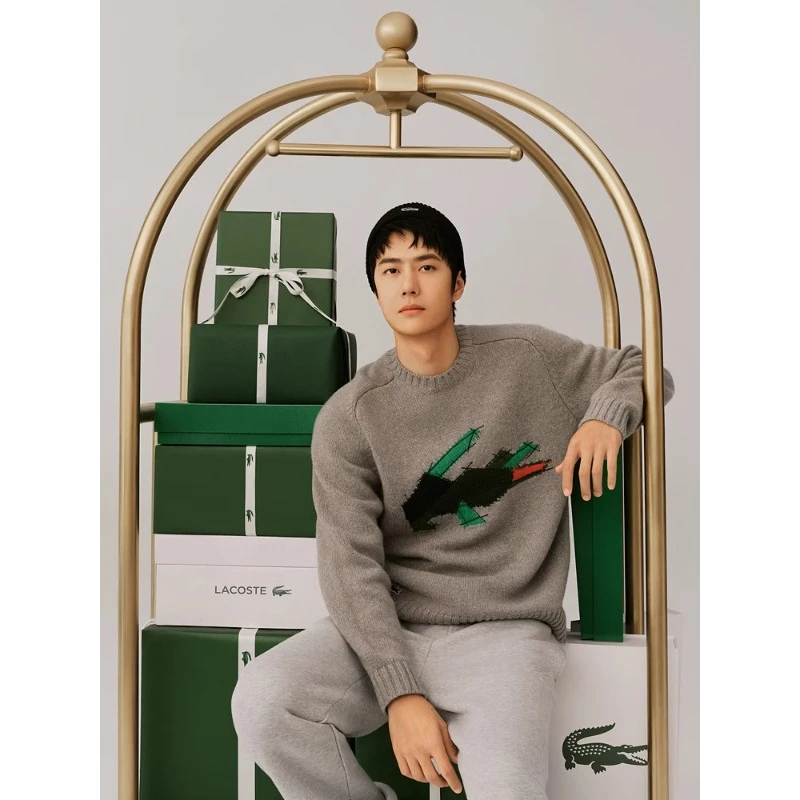 【王一博同款】LACOSTE法国鳄鱼男女同款24冬季圆领羊毛衫|AH3145