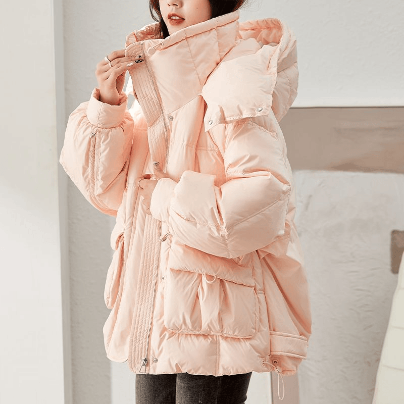 艾格丽芙琳短款棉服女冬季宽松加厚连帽外套洋气时尚保暖棉衣棉袄